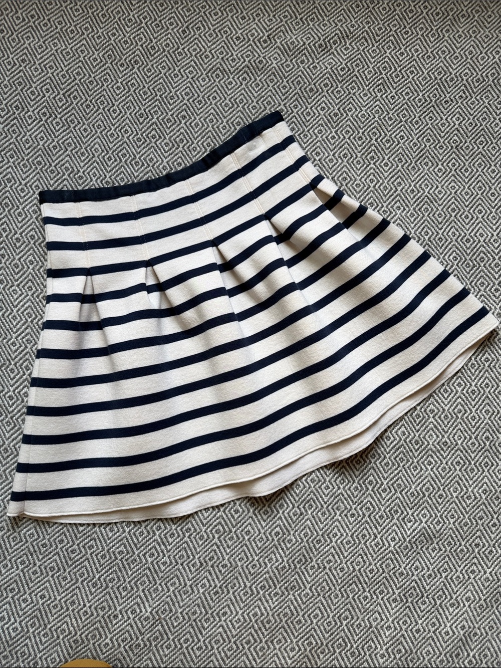 Gap Striped A-Line Skirt in White and Navy